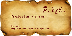 Preiszler Áron névjegykártya